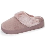 Chaussons mules velours ultra doux, talon 3, 7 cm blush