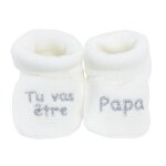 Chaussons naissance pour annoncer la grossesse blanc