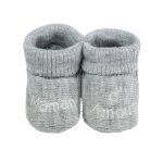 Chaussons naissance - message maman d'amour gris