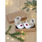Chaussons de nol rennes beige