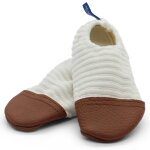 Chaussons les petits velours �cru (pointures 21 - 23) ecru, marron