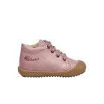 Chaussons premiers pas doubls en laine racoon rose -