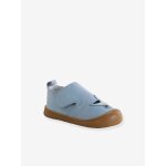 Chaussons � scratchs b�b� en cuir souple bleu p�le
