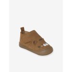 Chaussons à scratchs bébé en cuir souple marron Chaussons à scratchs bébé en cuir souple marron