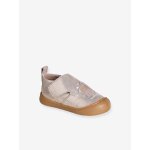 Chaussons  scratchs cuir souple bb jaune d'or