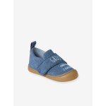 Chaussons scratch�s b�b� en toile denim bleu jean