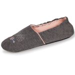 Chaussons slippers gris chin� fonc�