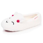 Chaussons slippers sherpa, semelle gomme ultra souple ivoire