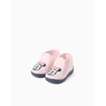 Chaussons en velours avec broderie minnie rose clair