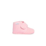 Chaussons en velours c�tel� � scratch rose