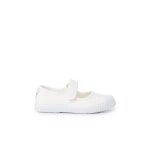 Chaussures babies bout en caoutchouc � fermeture scratch blanc