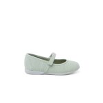 Chaussures babies en lin � scratch fin pour filles aigue - marine