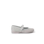 Chaussures babies en lin � scratch fin pour filles gris