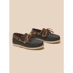 Chaussures bateau en cuir gar�on marine