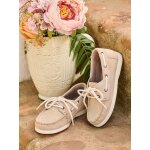 Chaussures bateau enfant gar�on cuir beige