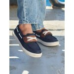 Chaussures bateau enfant gar�on � scratch marine