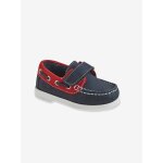 Chaussures bb bateau en cuir marine