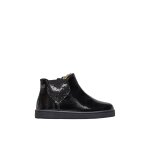 Chaussures en cuir verni glarny high 2 noir - noir ivoire