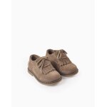 Chaussures en daim � franges beige clair