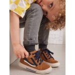 Chaussures enfant garon cuir montantes zippes et laces marron