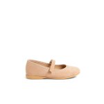 Chaussures fille en serratex avec � scratch camel