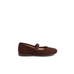 Chaussures fille en serratex avec � scratch marron