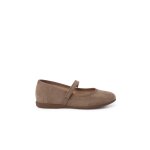 Chaussures fille en serratex avec � scratch taupe