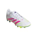 Chaussures de foot pour terrain ferme predator club blanc / rose