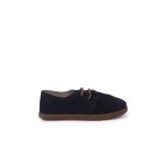 Chaussures � lacets en su�de avec semelle caramel bleu marine
