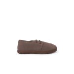 Chaussures � lacets en su�de avec semelle caramel taupe