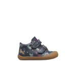 Chaussures premiers pas b�b� gar�on en cuir cocoon � scratch marine - marron