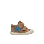 Chaussures premiers pas b�b� gar�on en cuir et daim kolde � scratch marron - marine