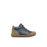 Chaussures premiers pas b�b� gar�on en cuir et daim romy marine - kaki