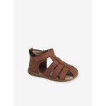 Chaussures premiers pas b�b� scratchs marron