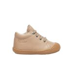 Chaussures premiers pas en cuir doubls en laine cocoon beige -