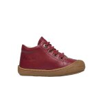 Chaussures premiers pas en cuir doubls en laine cocoon bordeaux -