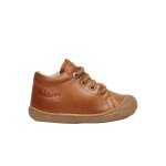Chaussures premiers pas en cuir doublés en laine cocoon cognac - Chaussures premiers pas en cuir doublés en laine cocoon cognac -