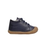 Chaussures premiers pas en cuir doubls en laine cocoon marine -
