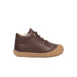 Chaussures premiers pas en cuir doubls en laine cocoon marron -
