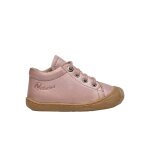 Chaussures premiers pas en cuir doubls en laine cocoon rose clair -