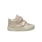 Chaussures premiers pas en cuir lam� cocoon vl blanc - rose -