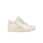 Chaussures premiers pas en cuir lamin cocoon platine