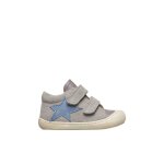 Chaussures premiers pas en cuir et su�de kolde vl gris - c�leste
