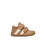 Chaussures premiers pas en cuir et sude macks 2 vl marron - blanc