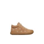Chaussures premiers pas en sude cocoon embr. daisies marron - platine