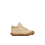 Chaussures premiers pas en su�de cocoon embr. daisies vanille