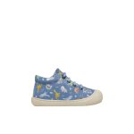 Chaussures premiers pas en su�de avec imprim� dinosaures cocoon bleu