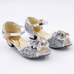 Chaussures de princesse enfant  talon pailletes pour dguisement 5 - 7 ans argent