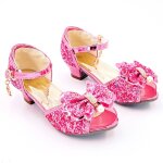 Chaussures de princesse enfant  talon pailletes pour dguisement 5 - 7 ans rose