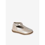 Chaussures salom�s b�b� fille cuir boucle beige iris�